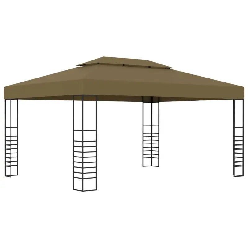 Ruime Tuinpaviljoen met vierkante details voor een stijlvolle buitenruimte - Taupe / 3 x 4 m - Partytenten & prieëlen