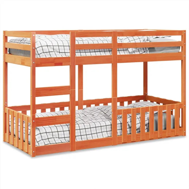 Ruimtebesparend stapelbedframe van massief grenenhout voor meerdere kinderen - Wasbruin / 75 x 190 cm - Bedden &