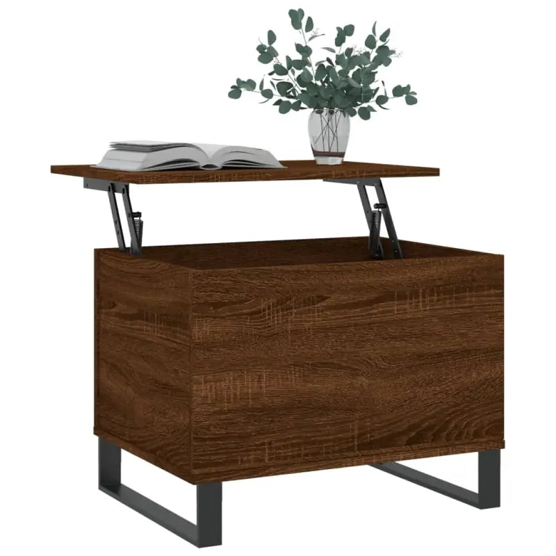 Salontafel bewerkt hout metalen poten met lift-top functionaliteit - Salontafels