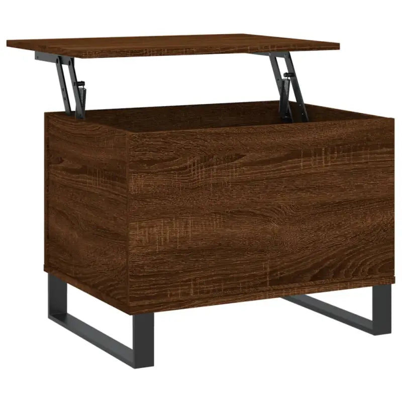 Salontafel bewerkt hout metalen poten met lift-top functionaliteit - Salontafels