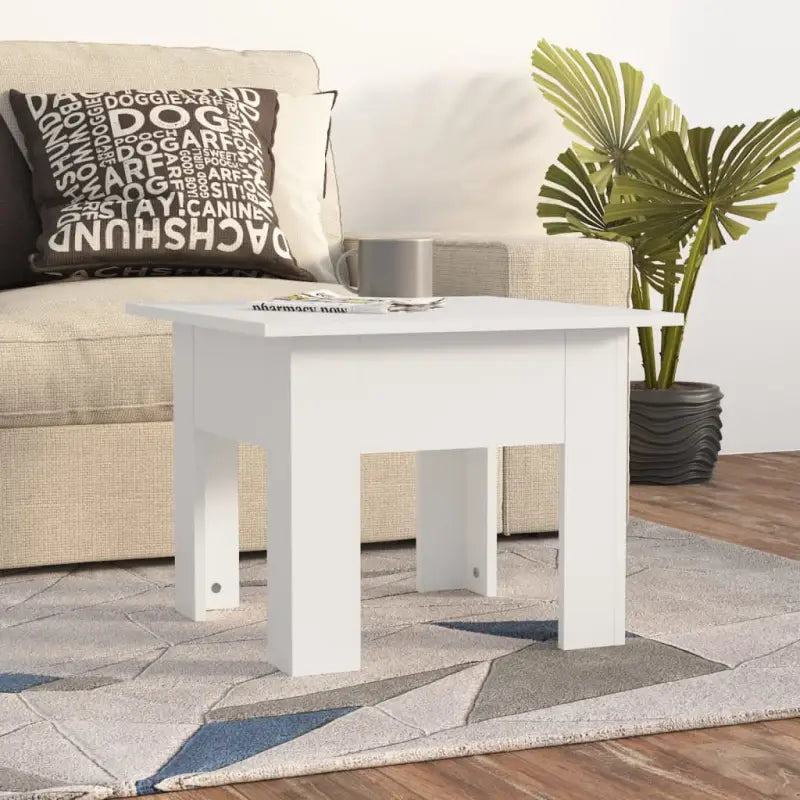 Salontafel in grijs sonoma met bewerkt hout voor een moderne uitstraling - Wit / 55 x 55 x 42 cm / 1 - Salontafels