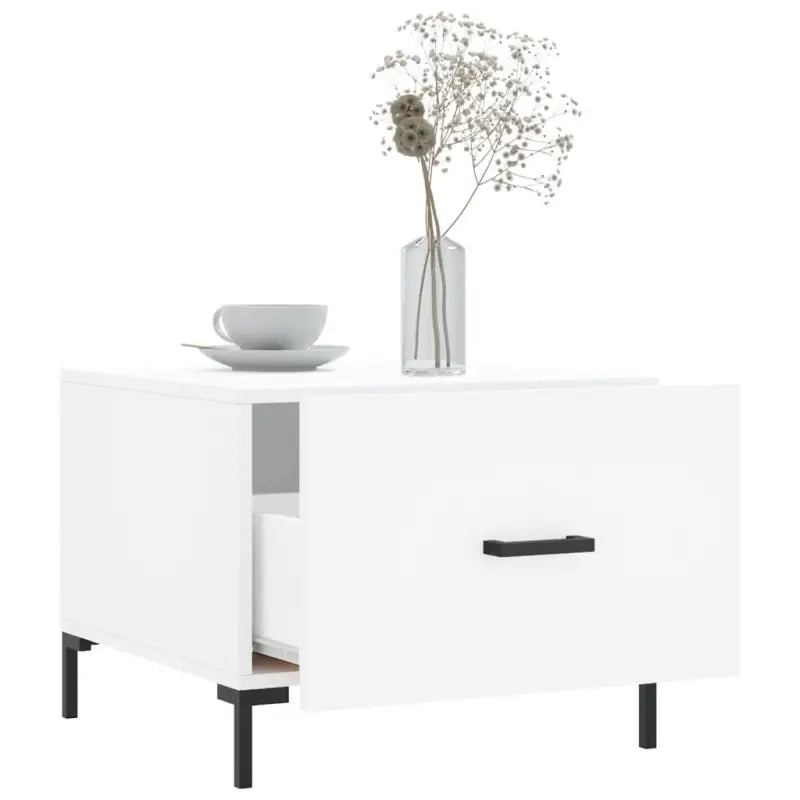 Salontafel met bewerkt hout en ijzeren poten voor elegante woonruimte - Salontafels