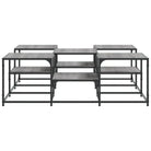 Salontafel met bewerkt hout en metalen frame met verstelbare poten - Salontafels