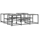 Salontafel met bewerkt hout en metalen frame met verstelbare poten - Salontafels