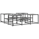 Salontafel met bewerkt hout en metalen frame met verstelbare poten - Salontafels