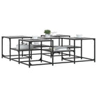 Salontafel met bewerkt hout en metalen frame met verstelbare poten - Salontafels