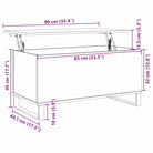 Salontafel met bewerkt hout en metalen poten met lift-top functie - Salontafels
