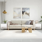 Salontafel met bewerkt hout en metalen poten voor stijlvolle woonruimte - Wit / 2 - Salontafels