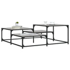 Salontafel met bewerkt hout metalen frame en verstelbare poten - Grijs sonoma / 107 x 107 x 40 cm / 1 - Salontafels