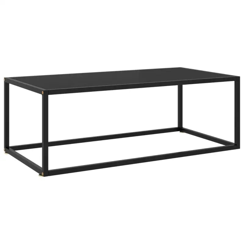 Salontafel met gehard glas en gepoedercoat staal voor moderne woonkamers - Zwart / 100 x 50 x 35 cm / 1 - Salontafels