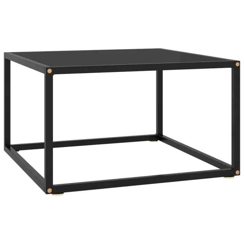 Salontafel met gehard glas en gepoedercoat staal voor moderne woonkamers - Zwart / 60 x 60 x 35 cm / 1 - Salontafels