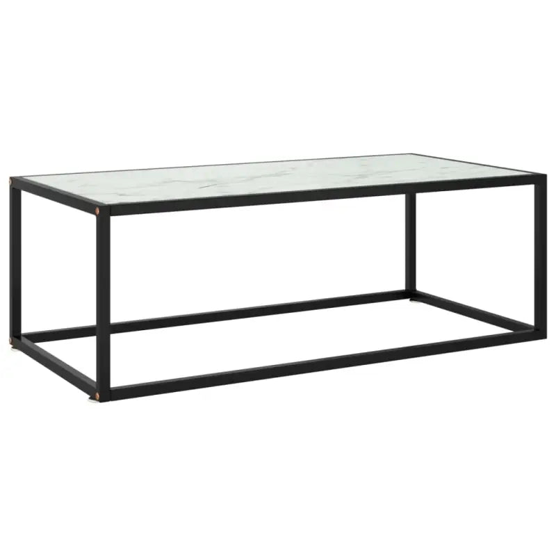 Salontafel met gehard glas en gepoedercoat staal voor moderne woonkamers - Wit / 100 x 50 x 35 cm / 1 - Salontafels