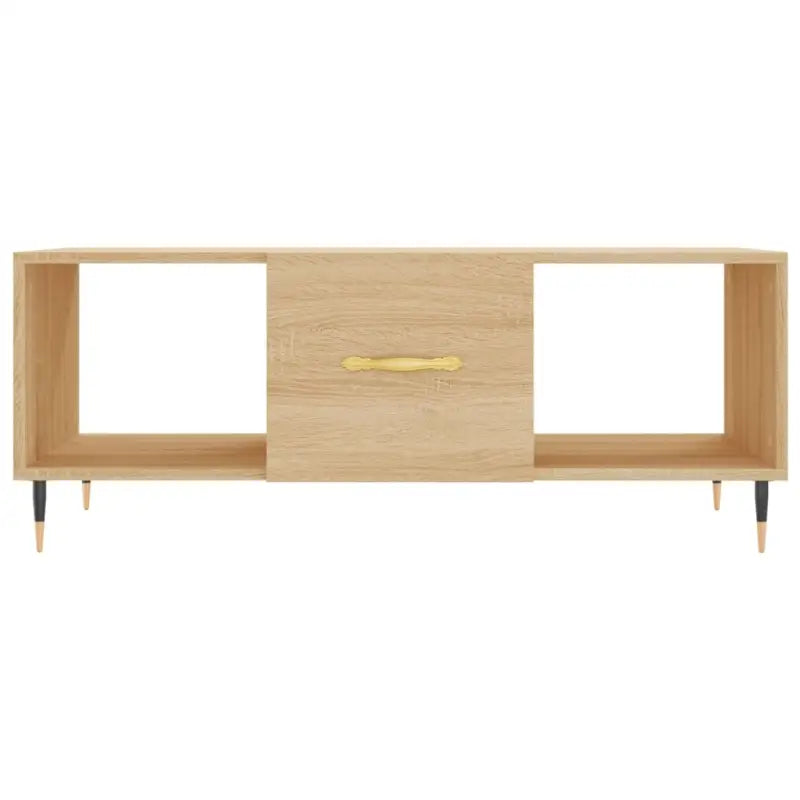 Salontafel met ijzeren poten en bewerkt hout voor elegante woonkamer - Salontafels