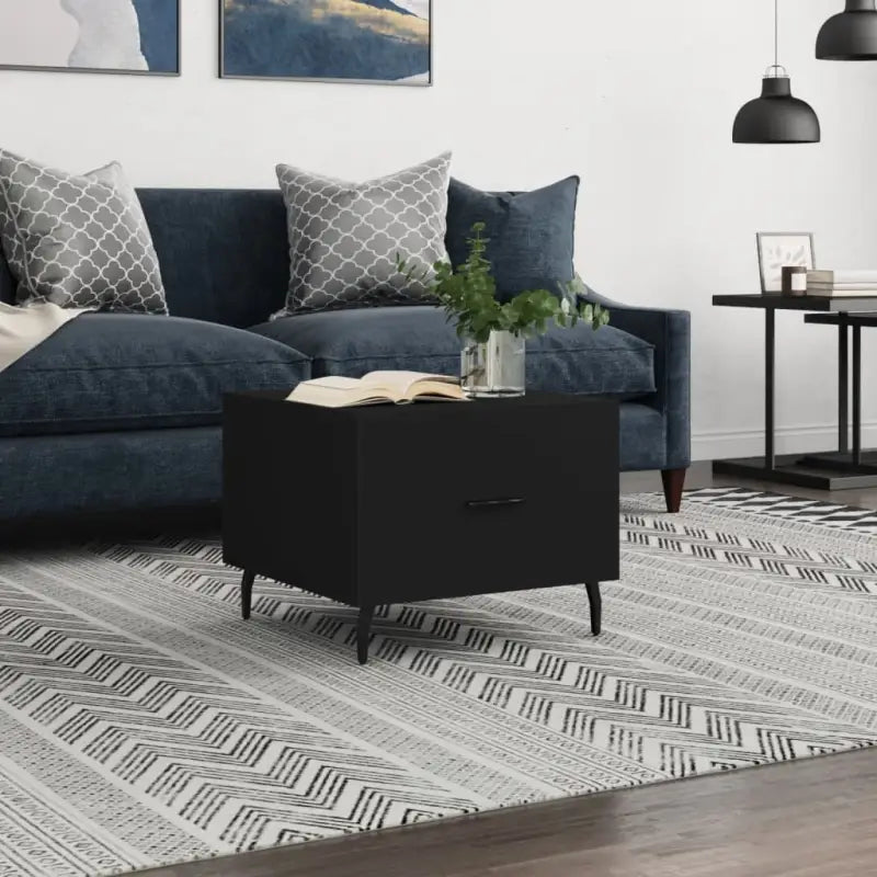 Salontafel met ijzeren poten en hoogglans wit bewerkt hout - Zwart / 1 - Salontafels