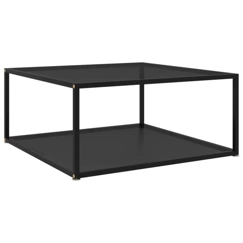Salontafel met twee lagen van gehard glas en gepoedercoat staal - Zwart / 80 x 80 x 35 cm / 1 - Salontafels