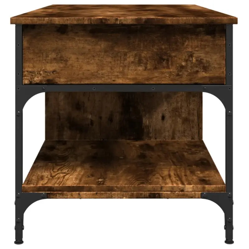 Salontafel van bewerkt gerookt eiken met verstelbare poten - Salontafels