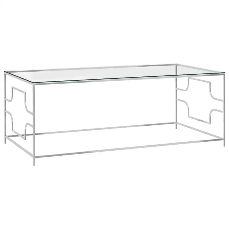 Salontafel van roestvrij staal en glas voor een strakke woonruimte - 120 x 60 x 45 cm / 1 - Salontafels