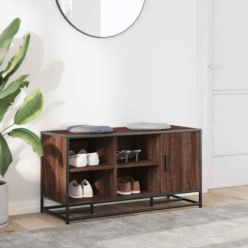 Schoenenbank van bewerkt hout voor een warme entree - Opberg- & halbankjes