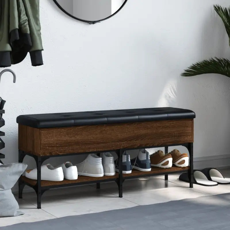 Schoenenbank van bewerkt hout voor overzichtelijke opbergruimte - Opberg- & halbankjes