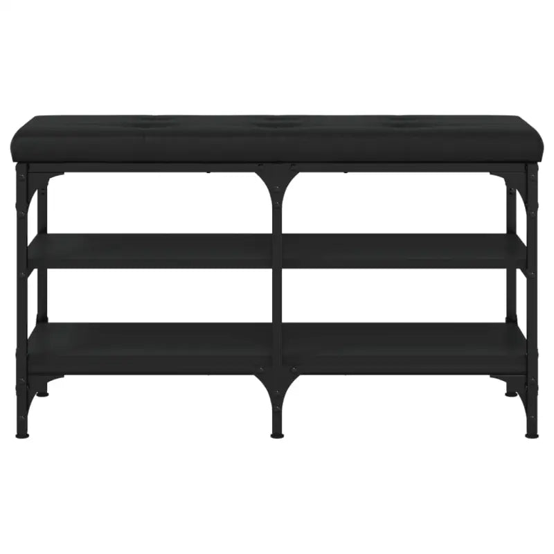 Schoenenbank van bewerkt hout voor schoenen overzichtelijk in zwart materiaal - Opberg- & halbankjes