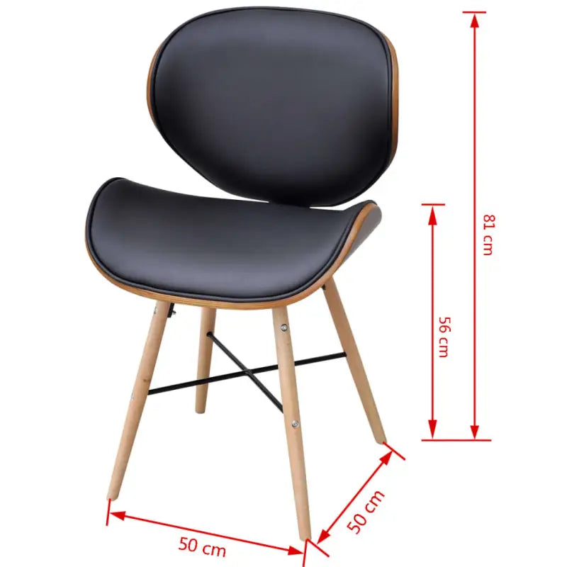 Set van 2 eetkamerstoelen met walnotenhouten frame en beukenhouten poten - Eetkamerstoelen