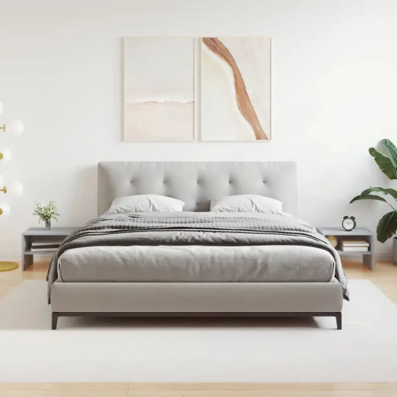 Set van 2 nachtkastjes van bewerkt hout met open vak en levering bevat - Grijs sonoma / 2 - Nachtkastjes