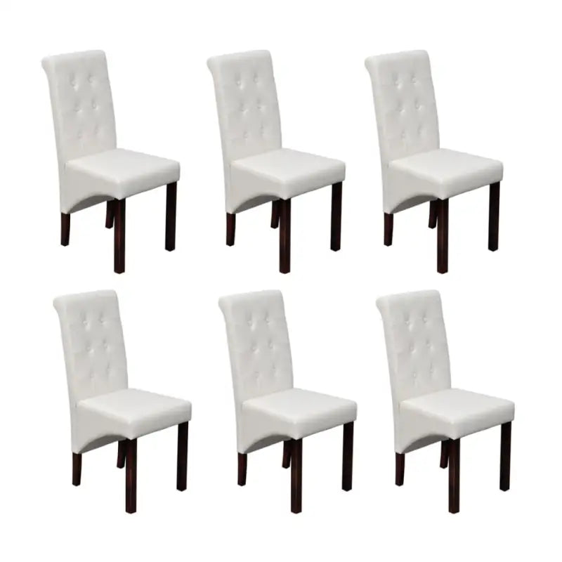 Set van 4 comfortabele antieke eetkamerstoelen - Wit / 6 - Eetkamerstoelen