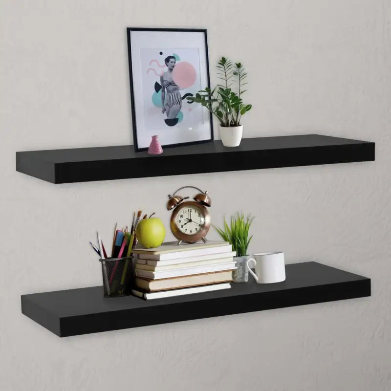 Set van twee wandplanken voor stijlvolle opbergruimte - 120 x 20 x 3.8 cm / 2 / 1 - Wandplanken