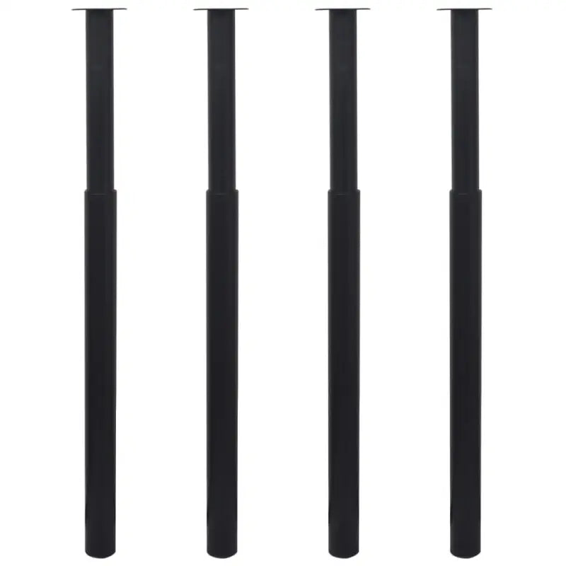 Set van vier telescopische tafelpoten voor vervanging en aanpassing - Zwart / 4 - Tafelpoten
