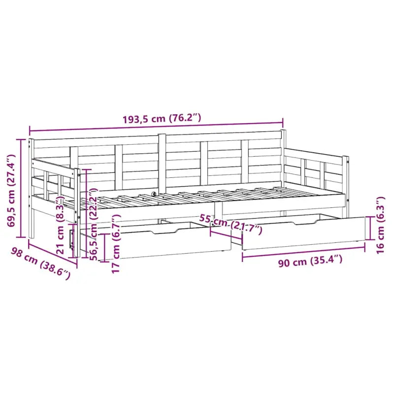 Slaapbank met massief grenenhout en rustieke charme - Bedden & bedframes