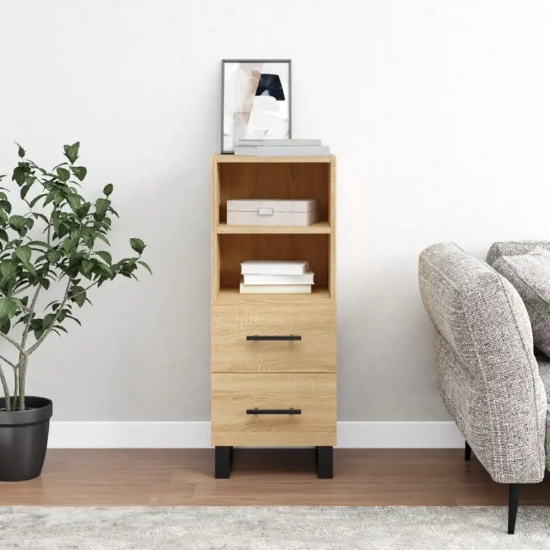 Sonoma eiken dressoir met metalen poten en bewerkt hout - Sonoma eiken / 1 - Dressoirs & buffetkasten