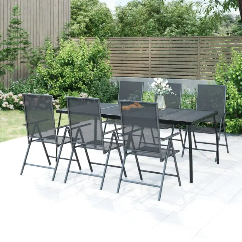 Stabiel frame tuinset met verstelbare tuinstoel voor modern comfort - 200 cm tafellengte - Tuinsets