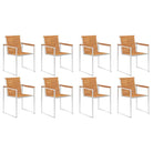 Stapelbare tuinstoelen van massief teakhout met roestvrij staal accenten - 8 / Massief acaciahout - Tuinstoelen