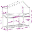 Stapelbed met bedhuis van massief grenenhout en open zijdeur - Bedden & bedframes