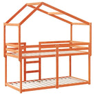 Stapelbed met bedhuis van massief grenenhout en open zijdeur - Bedden & bedframes