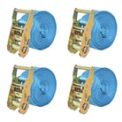 Sterke europese en-12195-2 norm spanbanden voor vrachtbeveiliging - Blauw / 6 m x 38 mm / 4 - Spanbanden