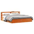 Stevige bedframe van massief grenenhout voor een goede nachtrust - Wasbruin / 200 x 200 cm - Bedden & bedframes