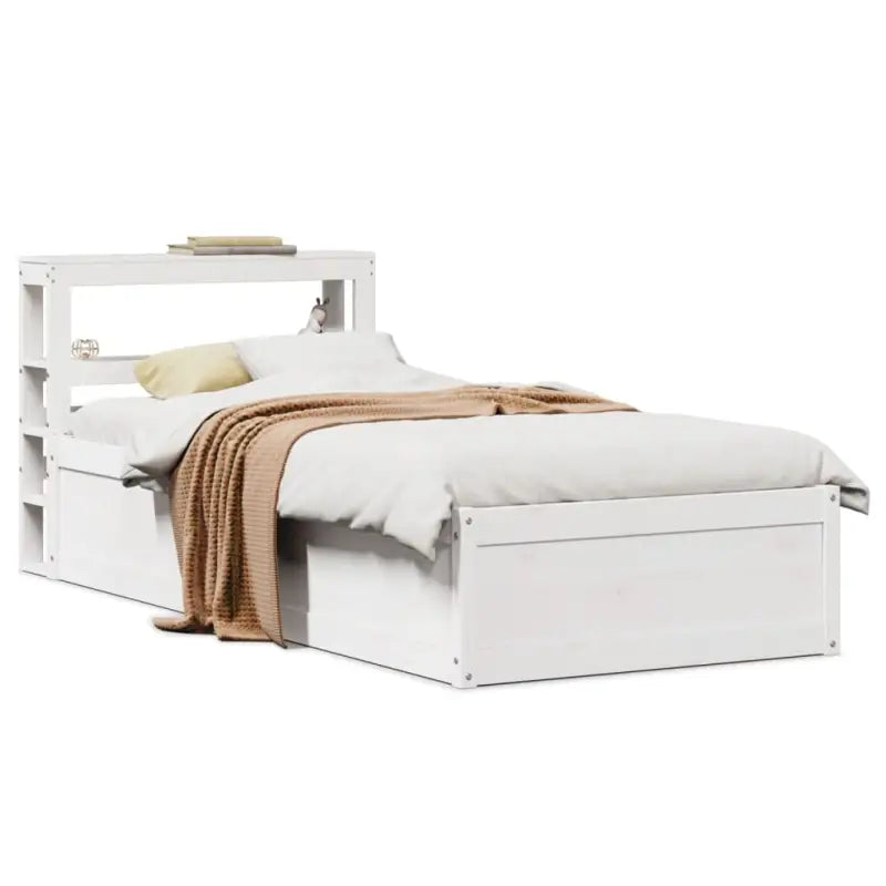 Stevige bedframe van massief grenenhout voor een goede nachtrust - Wit / 75 x 190 cm - Bedden & bedframes