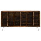 Stevige blad platenkast met ijzeren poten en bewerkt hout - Cd- & dvd-kasten