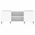 Stevige blad vinylkast met ijzeren poten en bewerkt hout - Cd- & dvd-kasten