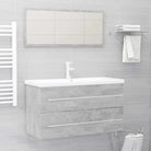 Stijlvol badkamermeubelset met strakke lijnen en extra opbergruimte - Betongrijs - Badkamermeubelsets