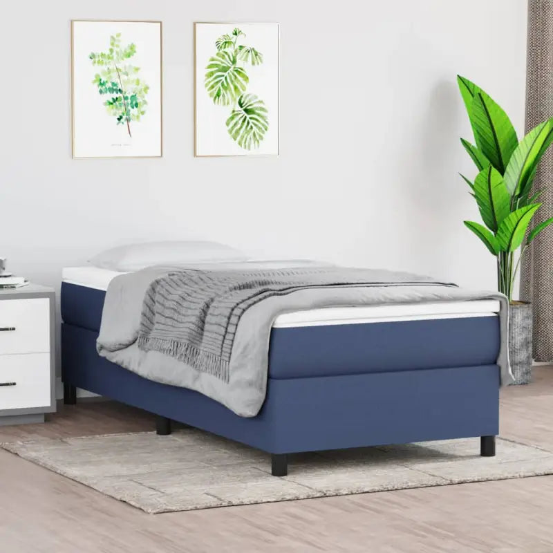 Stijlvol bedframe met multiplex lattenbodem voor optimale slaapkwaliteit - Blauw / 100 x 200 cm / 35 cm - Bedden &