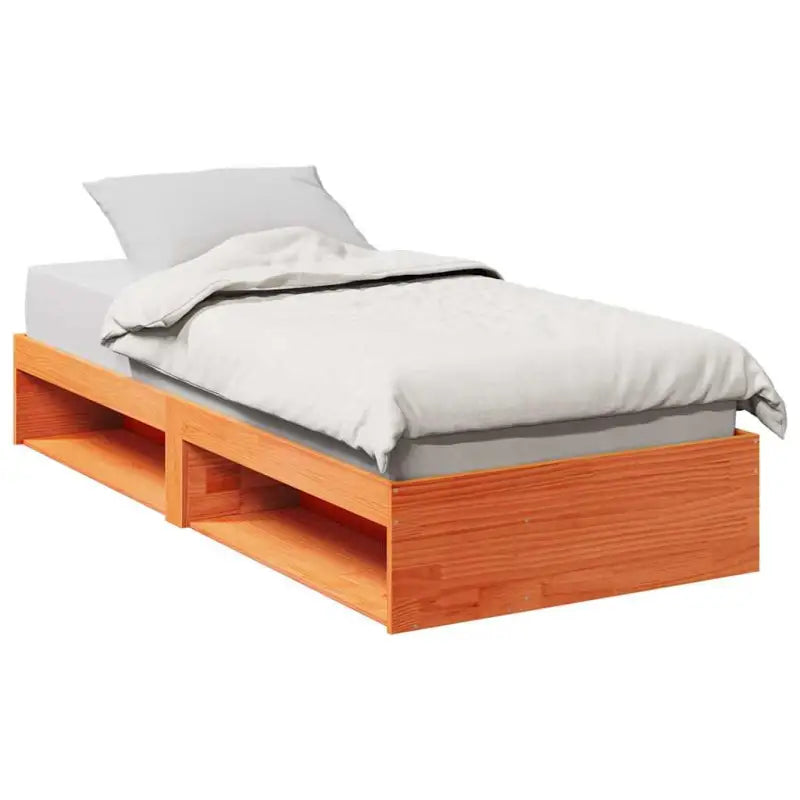 Stijlvol Daybed van massief grenenhout met opbergruimte perfect als boxspring nodig - Wasbruin / 90 x 200 cm - Bedden &
