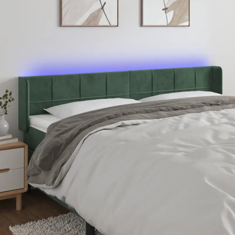 Stijlvol LED Hoofdbord voor een Modern Slaapkamer Accessoire - Donkergroen / 183 x 16 x 78/88 cm / 1 - Hoofdborden