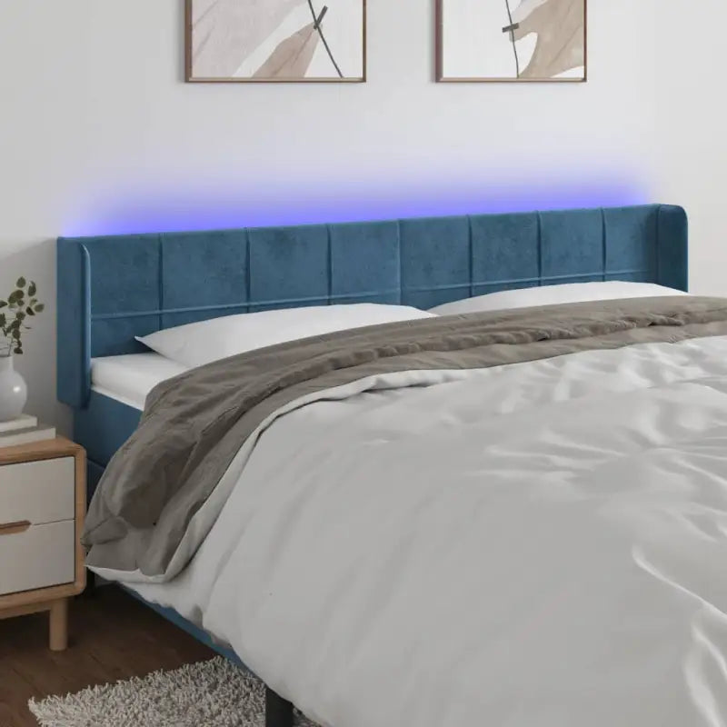 Stijlvol LED Hoofdbord voor een Modern Slaapkamer Accessoire - Donkerblauw / 163 x 16 x 78/88 cm / 1 - Hoofdborden