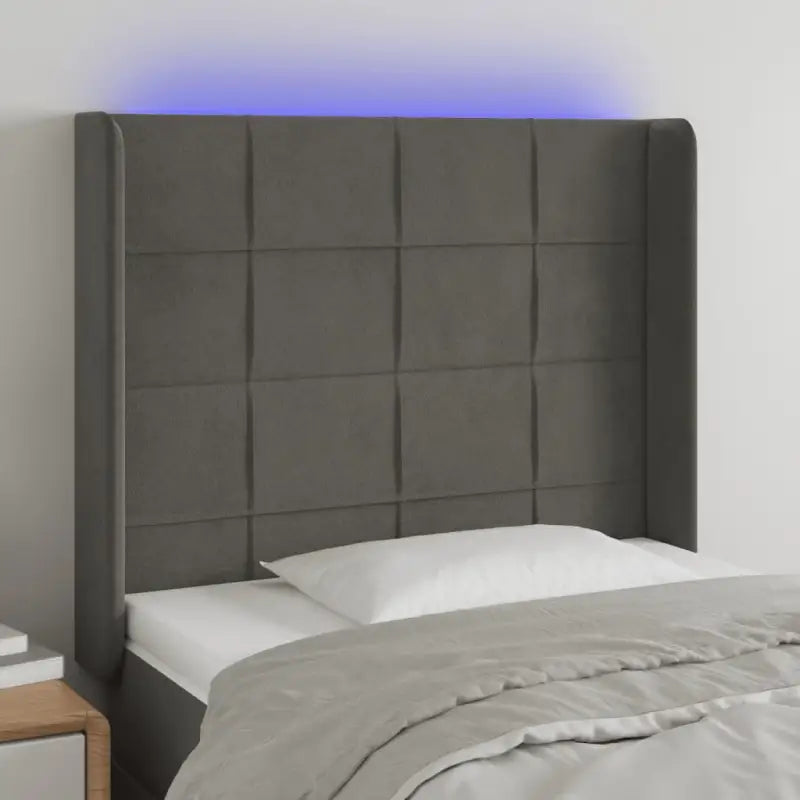 Stijlvol LED Hoofdbord voor een Modern Slaapkamer Accessoire - Donkergrijs / 93 x 16 x 118/128 cm / 1 - Hoofdborden