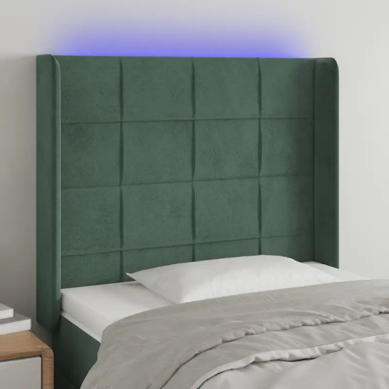 Stijlvol LED Hoofdbord voor een Modern Slaapkamer Accessoire - Donkergroen / 103 x 16 x 118/128 cm / 1 - Hoofdborden