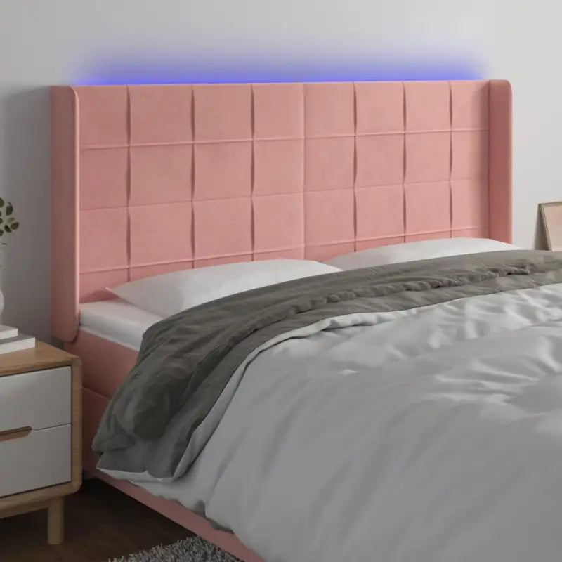 Stijlvol LED Hoofdbord voor een Modern Slaapkamer Accessoire - Roze / 203 x 16 x 118/128 cm / 1 - Hoofdborden