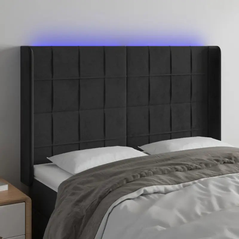 Stijlvol LED Hoofdbord voor een Modern Slaapkamer Accessoire - Zwart / 147 x 16 x 118/128 cm / 1 - Hoofdborden