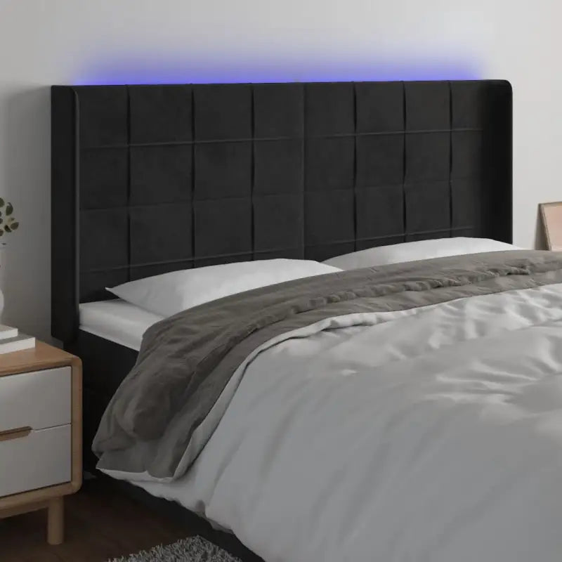 Stijlvol LED Hoofdbord voor een Modern Slaapkamer Accessoire - Zwart / 203 x 16 x 118/128 cm / 1 - Hoofdborden